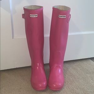 Pink Hunter Rain Boots - Size 8